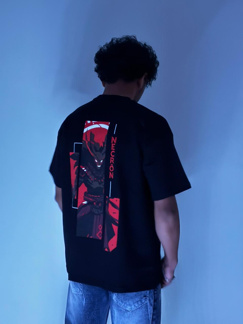 Anime character oversize t shirt black addition